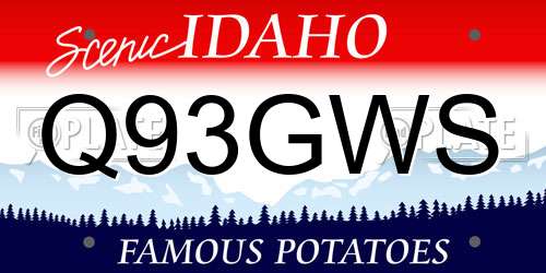Q93GWS Idaho License Plate