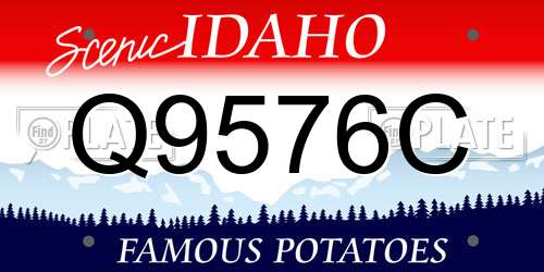 Q9576C Idaho License Plate
