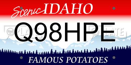 Q98HPE Idaho License Plate