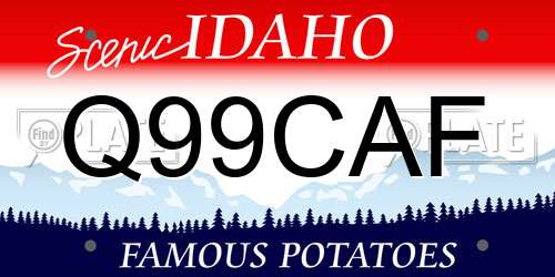 Q99CAF Idaho License Plate