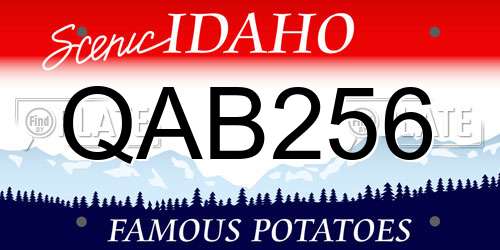 QAB256 Idaho License Plate