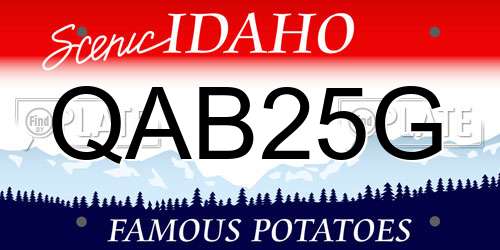 QAB25G Idaho License Plate