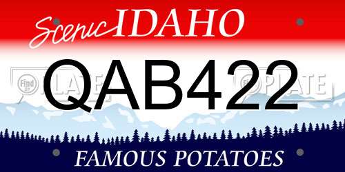 QAB422 Idaho License Plate