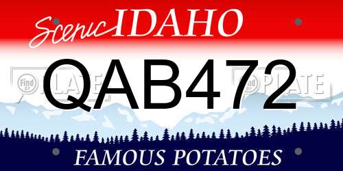 QAB472 Idaho License Plate