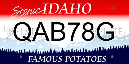 QAB78G Idaho License Plate
