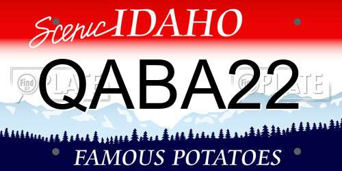 QABA22 Idaho License Plate