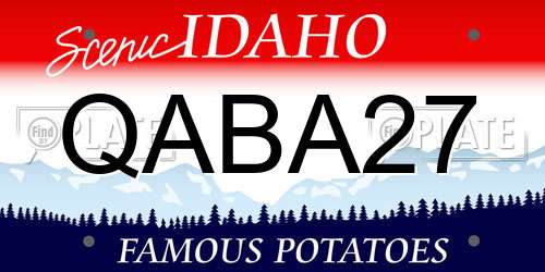 QABA27 Idaho License Plate