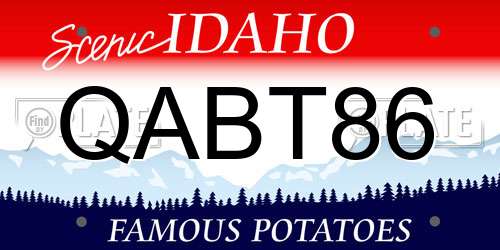 QABT86 Idaho License Plate
