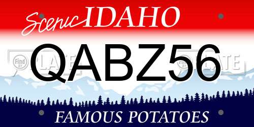 QABZ56 Idaho License Plate