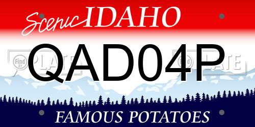 QAD04P Idaho License Plate