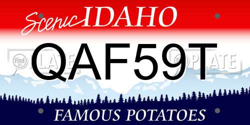 QAF59T Idaho License Plate