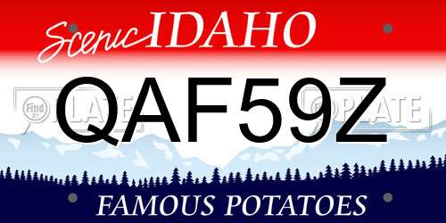 QAF59Z Idaho License Plate
