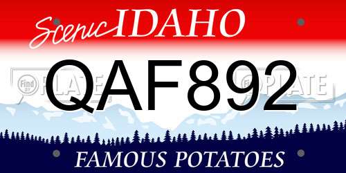 QAF892 Idaho License Plate