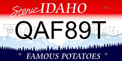 QAF89T Idaho License Plate