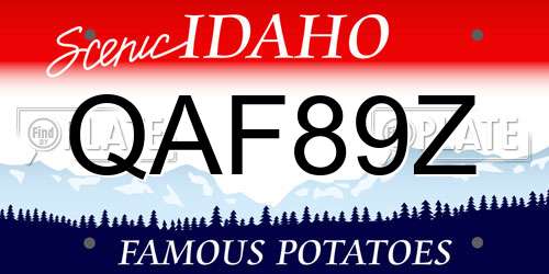 QAF89Z Idaho License Plate