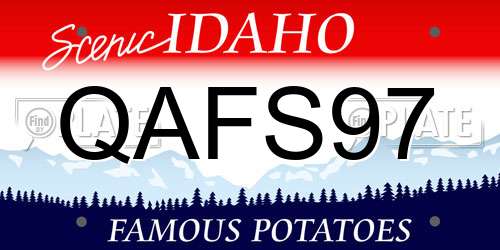 QAFS97 Idaho License Plate