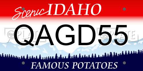 QAGD55 Idaho License Plate