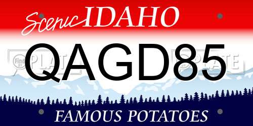 QAGD85 Idaho License Plate