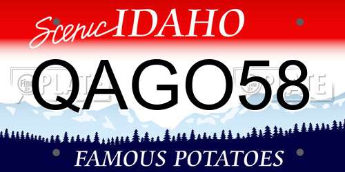 QAGO58 Idaho License Plate