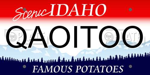QAOITOO Idaho License Plate