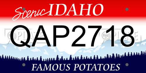 QAP2718 Idaho License Plate