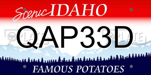 QAP33D Idaho License Plate