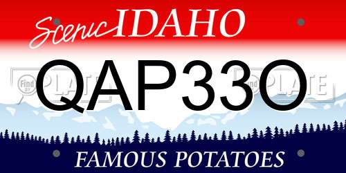 QAP33O Idaho License Plate
