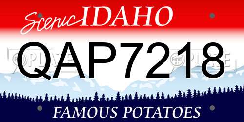 QAP7218 Idaho License Plate