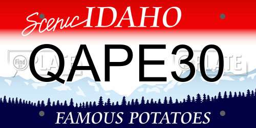 QAPE30 Idaho License Plate
