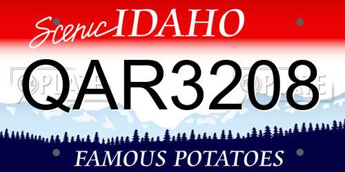 QAR3208 Idaho License Plate