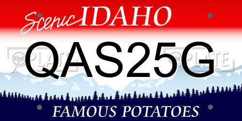 QAS25G Idaho License Plate