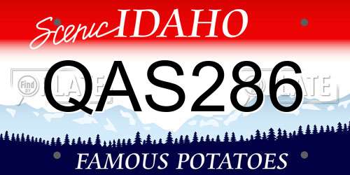 QAS286 Idaho License Plate