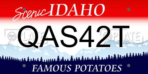QAS42T Idaho License Plate