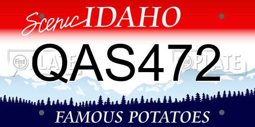 QAS472 Idaho License Plate