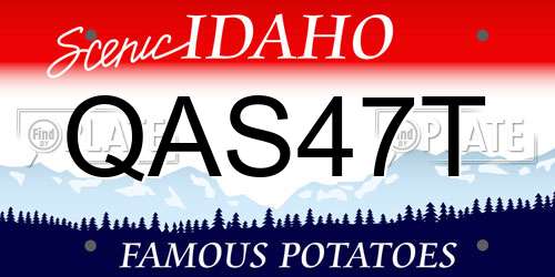 QAS47T Idaho License Plate