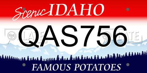 QAS756 Idaho License Plate