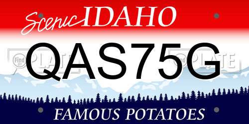 QAS75G Idaho License Plate