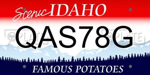 QAS78G Idaho License Plate