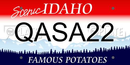 QASA22 Idaho License Plate