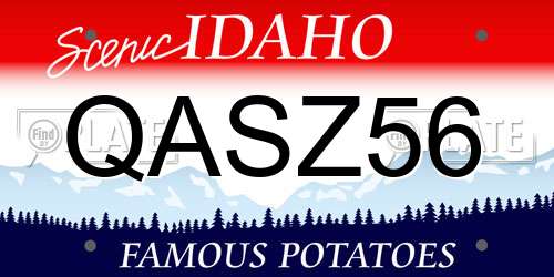QASZ56 Idaho License Plate