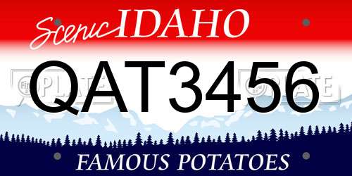 QAT3456 Idaho License Plate