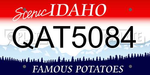 QAT5084 Idaho License Plate
