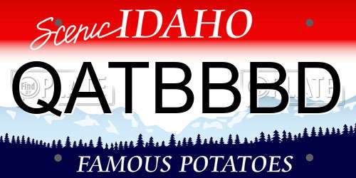 QATBBBD Idaho License Plate
