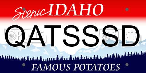QATSSSD Idaho License Plate