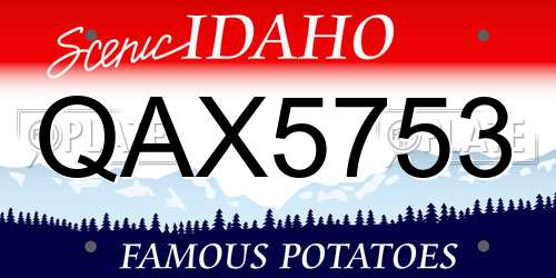 QAX5753 Idaho License Plate
