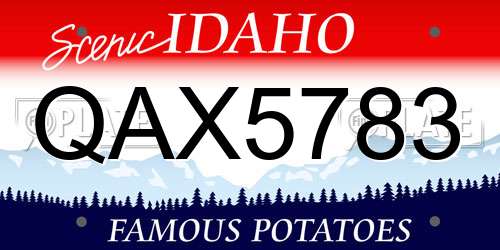 QAX5783 Idaho License Plate