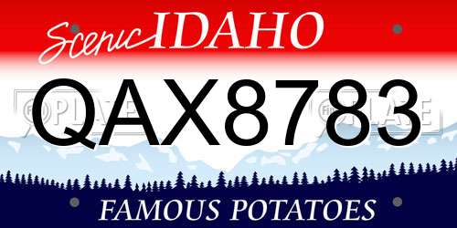 QAX8783 Idaho License Plate