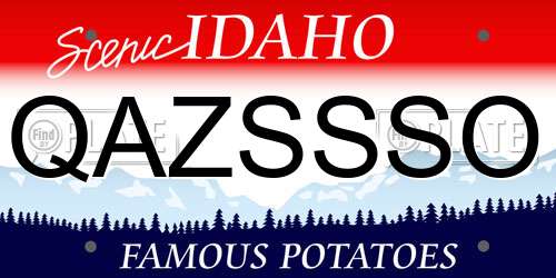 QAZSSSO Idaho License Plate