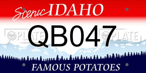 QB047 Idaho License Plate