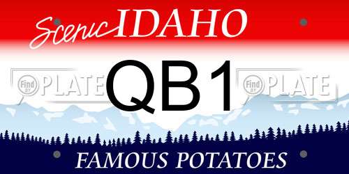 QB1 Idaho License Plate